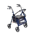 Drive Medical Duet Dual Function Transport Wheelchair Rollator, Blue 795b